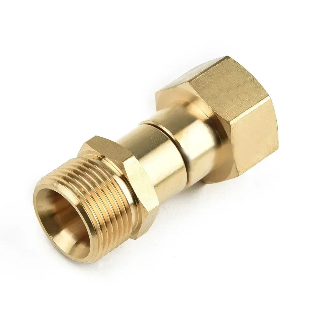 Conector de junta giratória para lavadora de alta pressão de latão, encaixe de mangueira m22 14mm, conector de pulverizador de mangueira de rotação