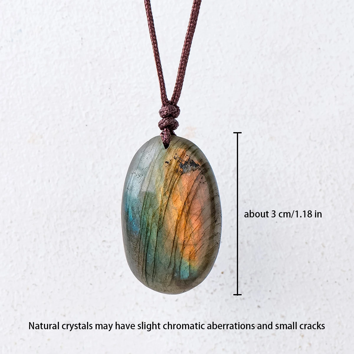 1PC Natural Crystal Gemstone Labradorite Pendant Healing Stone DIY Necklace Jewelry