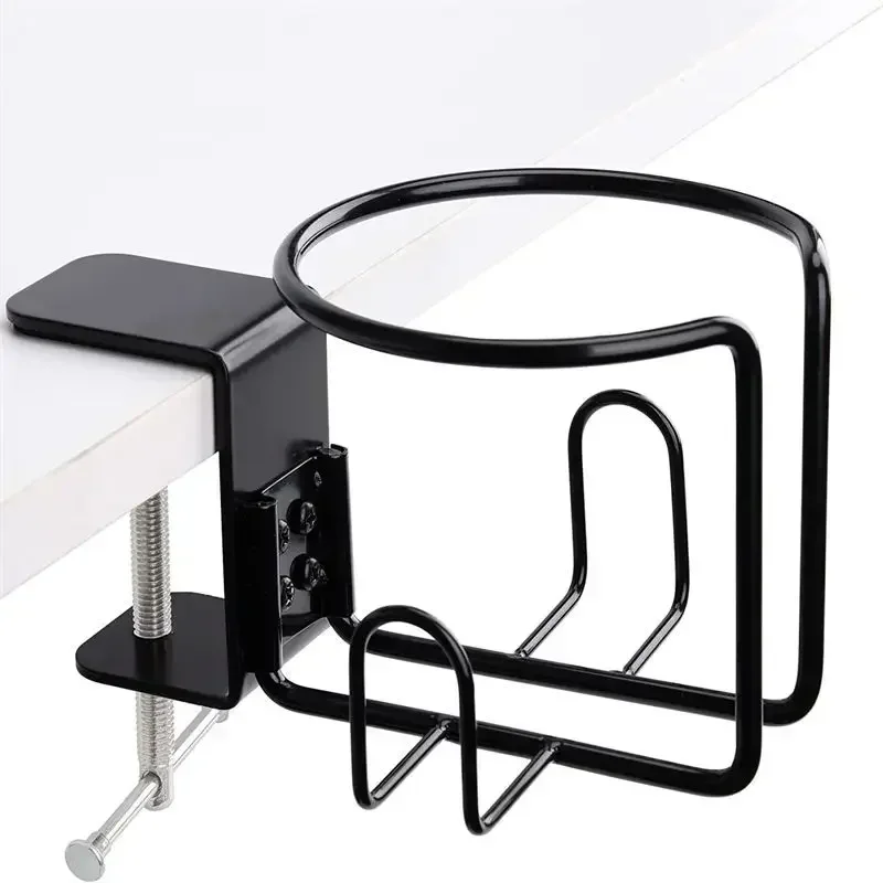 1PC Desk Cup Holder Shelf Universal Fixed Cup Holder For Coffee Mugs Water Bottles Cup Clamp Holder At The Table Storage Rack