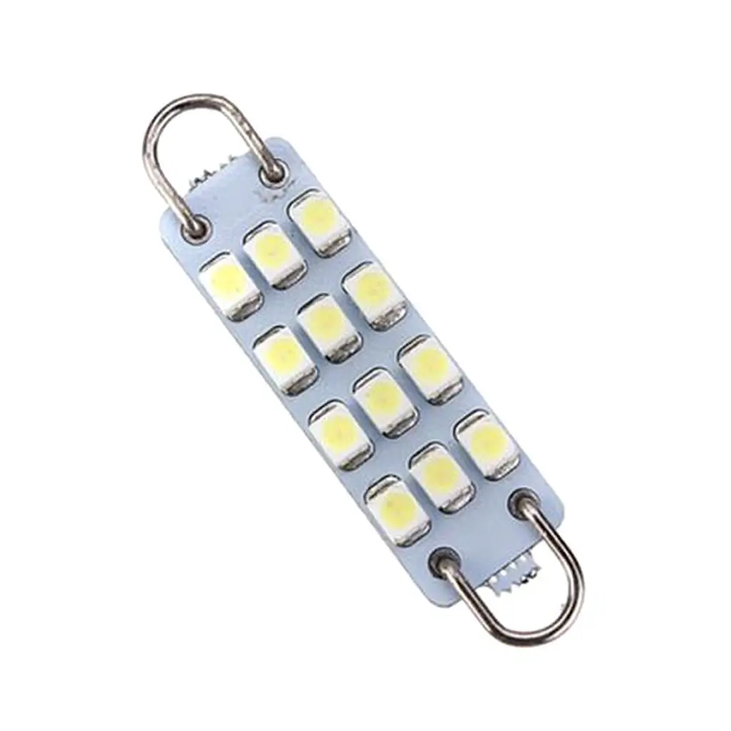 أبيض 43 مم 211-2 212-2 214-2 578 12-SMD-3528 لمبات إضاءة LED للباب DC 12V