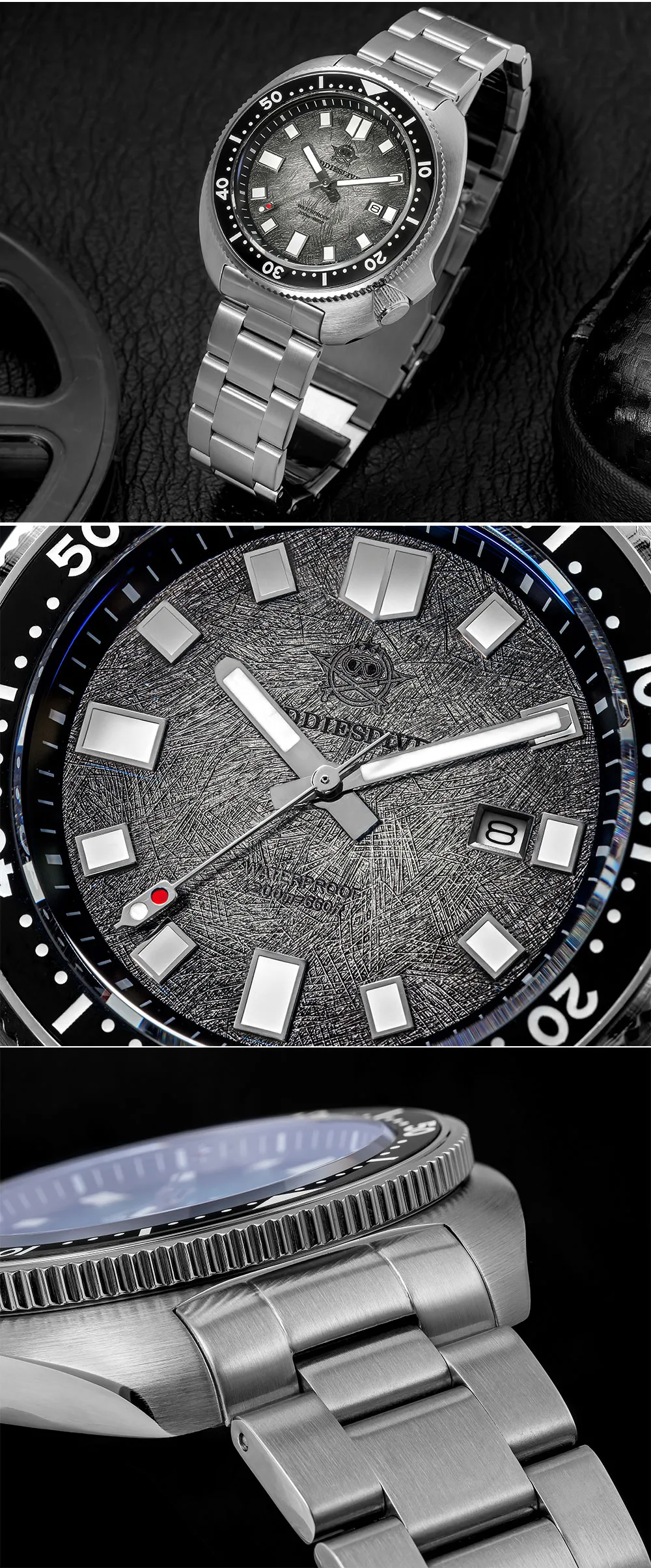 ADDIESDIVE Top Men‘s Abalone Shell Watch 20Bar Waterproof AD2511 Reloj Hombre BGW9 Super Luminous Sapphire Glass Quartz Watch