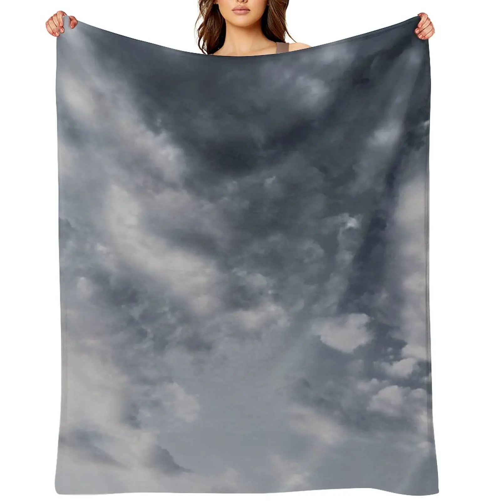 

Beautiful dramatic dark blue-grey clouds sky Throw Blanket Quilt Decorative Sofas For Baby Luxury Designer Blankets