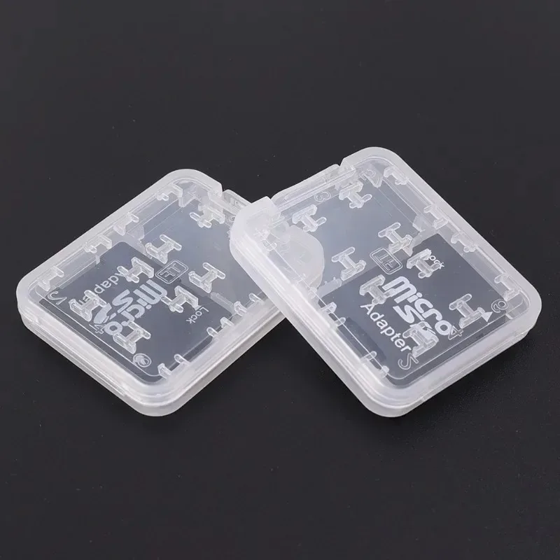 8in1 Clear Plastic Memory Card Case Stick Micro SD TF Card Storage Box Protection Holder Transparent Memory Card Storage Boxes