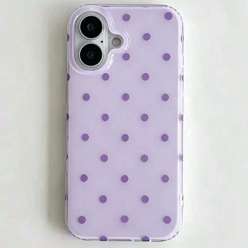 Custodia per iPhone 18 17 16 15 14 13 12 11 Pro Max XR XS MAX 7 8 Plus, con motivo a pois, alla moda e simpatica, cover morbida antiurto