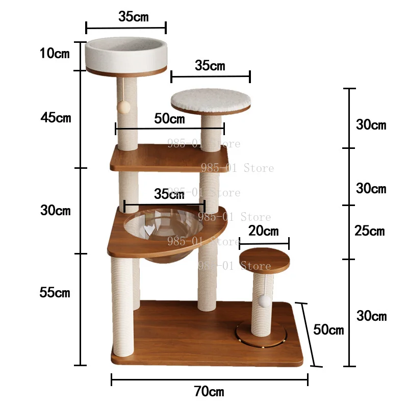 Solid Wood Cat Climbing Frame Integrated Space Capsule Vertical Cat Bed