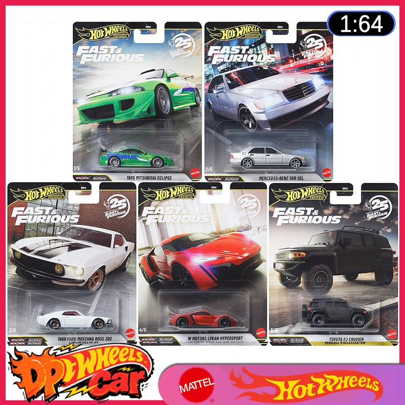 

2026 New Fast & Furious 25th Anniversary Set Mitsubishi Mercedes Mustang etc Classic 1:64 Diecast Vehicle Model Cars