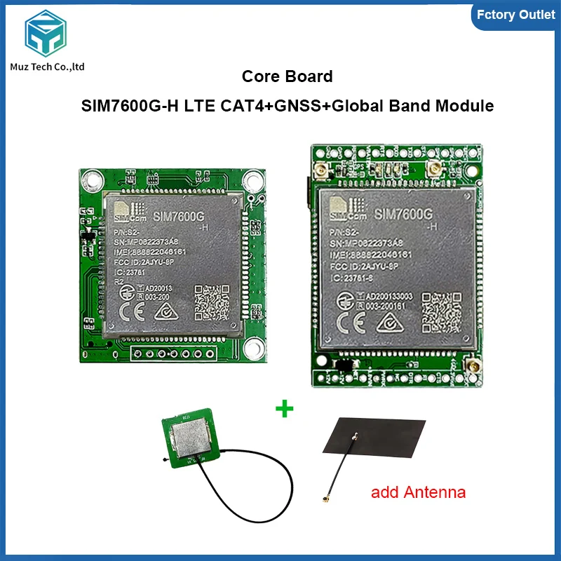 SIM7600G-H Core Board SIMcom 4G LTE CAT4 Module Global Band suporrt GNSS Core Board Development kit with Antenna