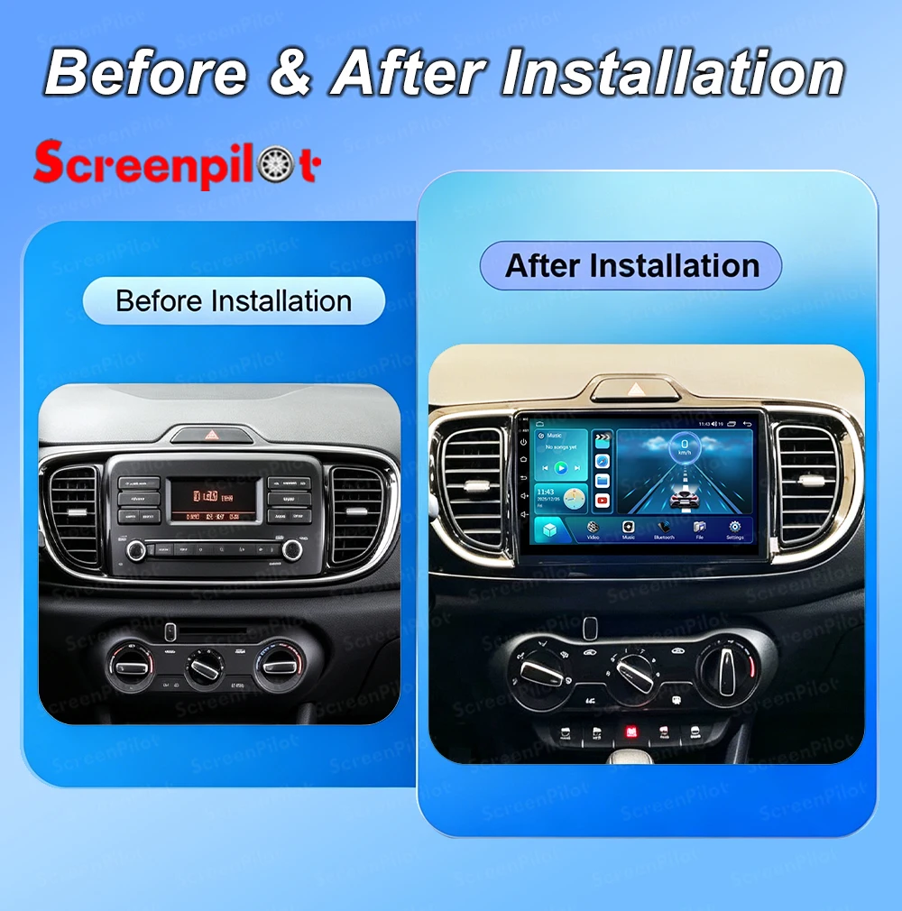 Android 16 For KIA PEGAS 2017-2019 Multimedia Video Player Car Radio Stereo Head Unit Mirror Link Touch Screen 9/10 Inch RDS 5G