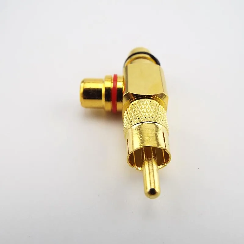 3 way Gold Plated RCA Male to 2 Female RCA Splitter Adapter copper AV Video Audio T Plug RCA Plug R Connector A6