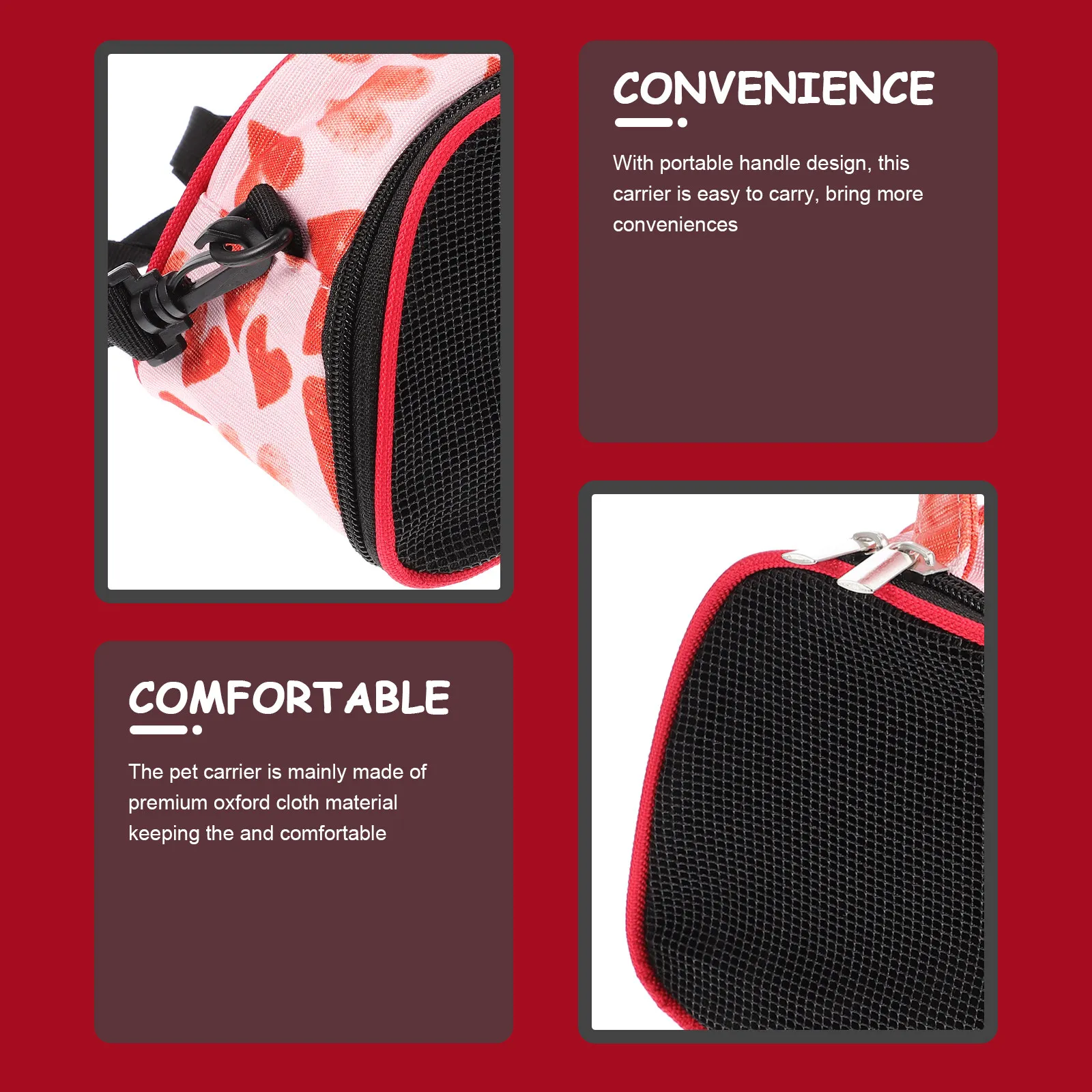 Oxford Cloth Hamster Travel Bag Breathable Mesh Panels Easy Carry Handle Small Pets Carrier for Hamster Guinea Pig Outdoor Use