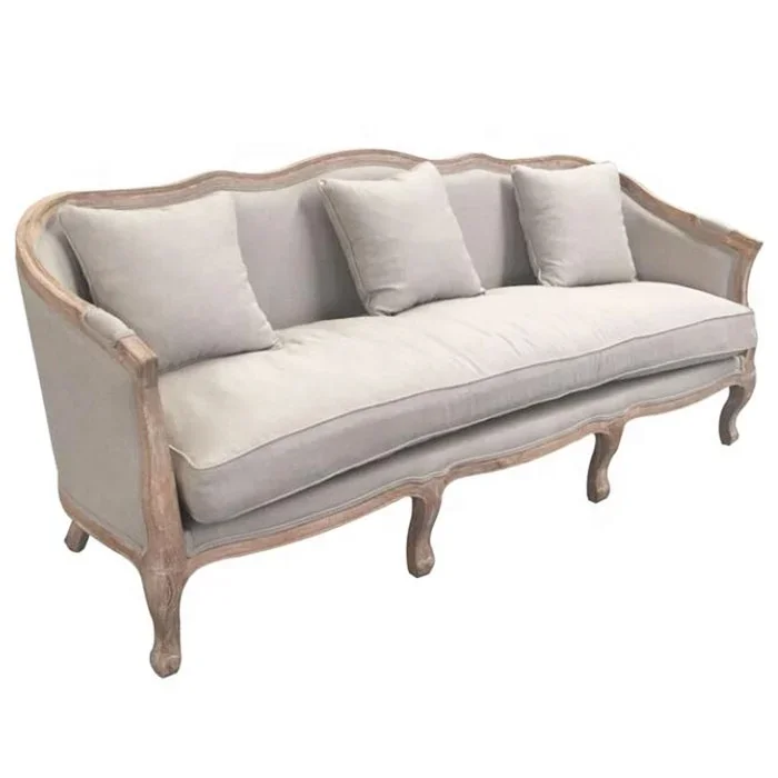 Antique wood sectional carved sofa set for family living room furniture