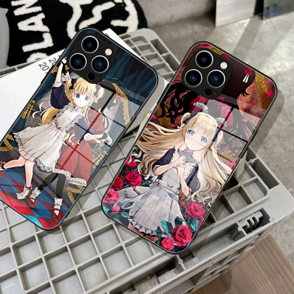 Shadow House Anime Phone Case Tempered Glass For IPhone 15 14 11 12 Pro Plus 13 14 Pro Samsung S24 Ultra S23 Fe S22 Covers