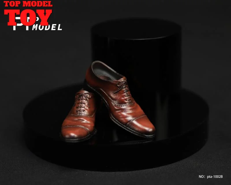 PTMODEL PTA-1002 1/6 Vintage Leather Solid Shoes Model PTA-1003Magnetic Suction Type fit 12'' Male Action Figure Detachable Feet