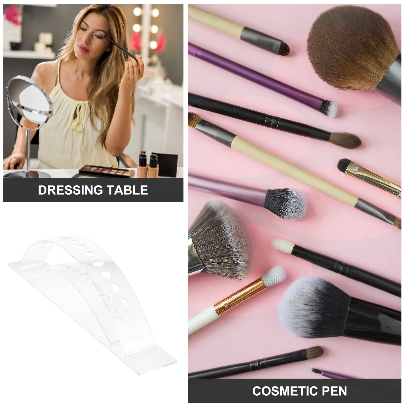 

Acrylic Makeup Pen Stand Eyebrow Pencil Holder Makeup Brush Display Rack Clear Brush Organizer Desk Pen Holder