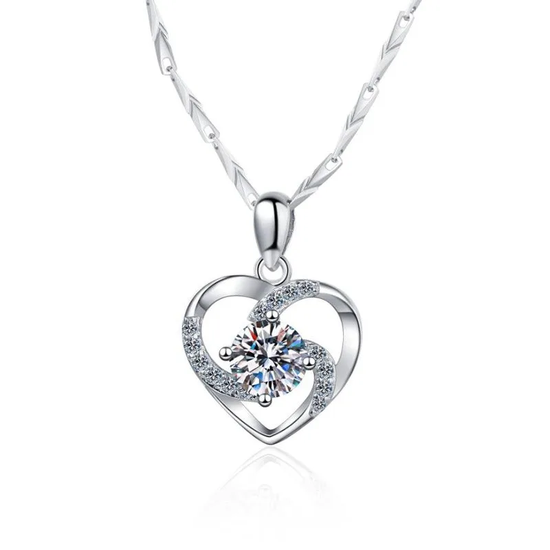 

XL104 Lefei Fashion Luxury Color D Classic Moissanite Forever Heart Necklaces For Women s925 Sterling Silver Party Jewelry Gifts