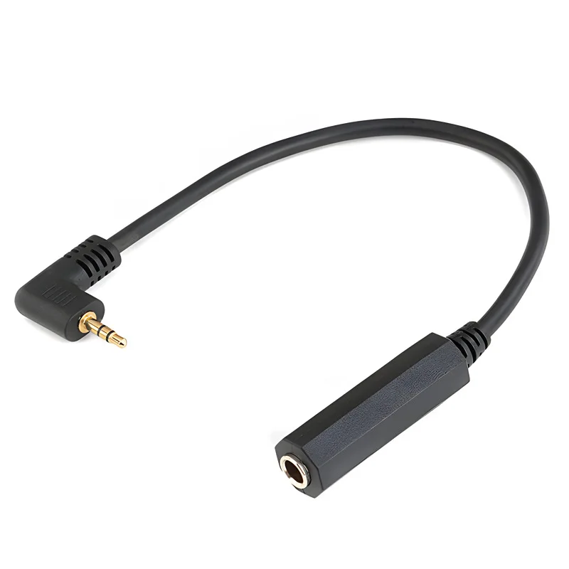 1 قطعة 6.35 مللي متر أنثى إلى 3.5 مللي متر 1/8 "ذكر 90 درجة TRS الزاوية اليمنى محول الصوت كابل رصاص ل مكبر للصوت الغيتار جهاز المسرح المنزلي