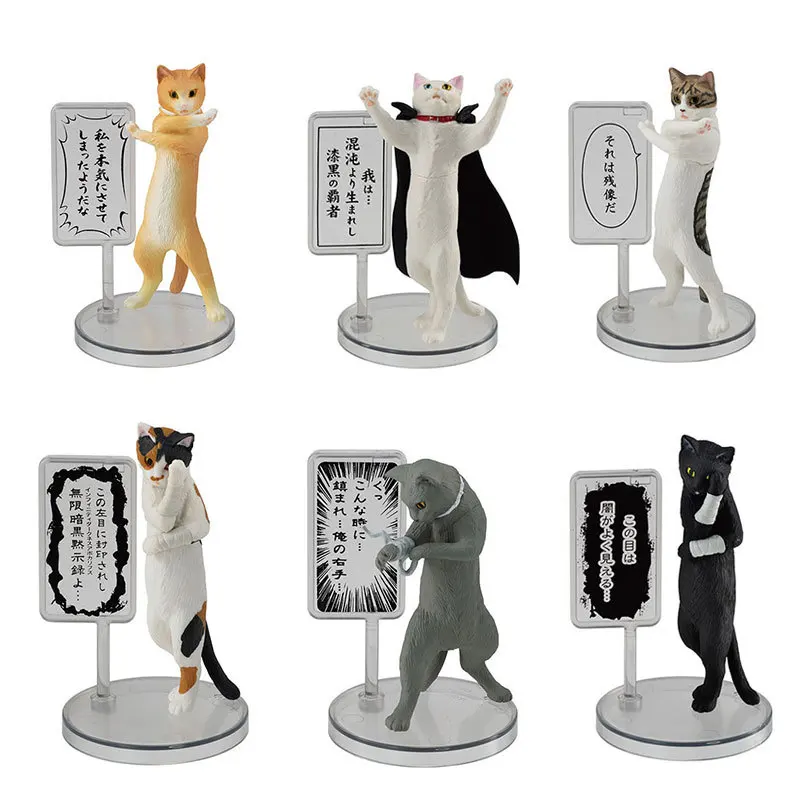 Bandai Japan Gashapon Figurine Anime Cute Animal Mini Ornaments Cat Action Figure Model Kawaii Capsule Toys Doll Gift