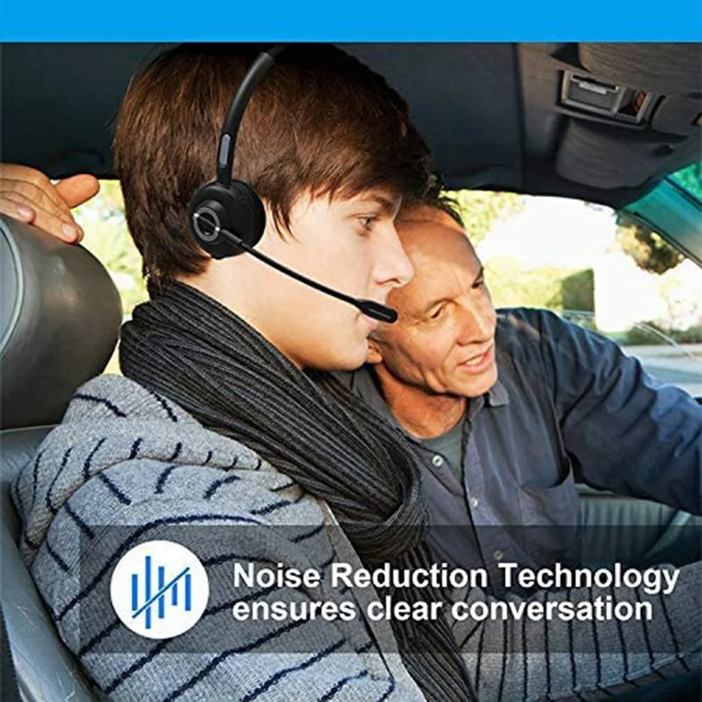 Auriculares Bluetooth para teléfonos móviles, auriculares de oficina con micrófono con cancelación de ruido y base de carga, auriculares para PC