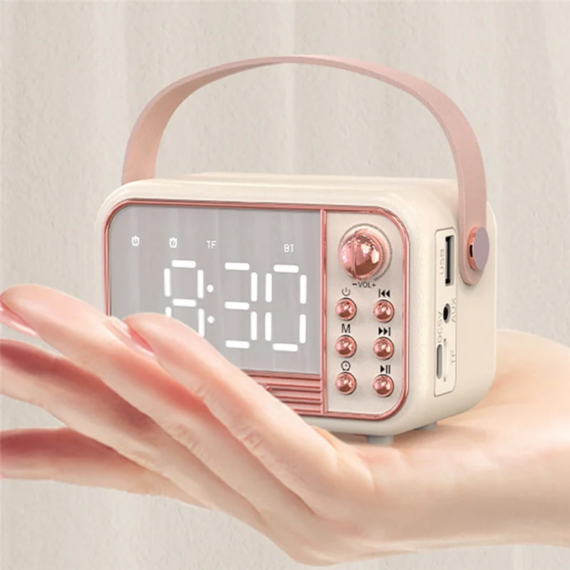 -A14E ريترو سمّاعات بلوتوث المتكلم دعم TF بطاقة U القرص AUX ثلاثية الأبعاد توازن الصوت نشر نوع ساعة تنبيه المتكلم B