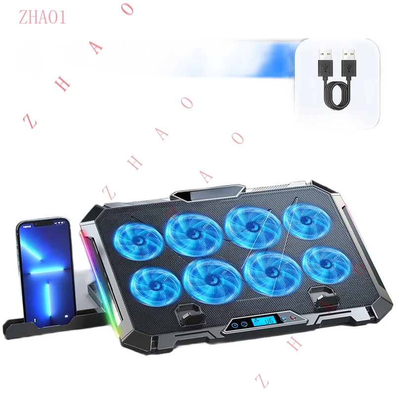 Z  for  Laptop Cooler with 8 Turbo Cooling Fans RGB Light Effects Fits 12 to 17.3 Inch