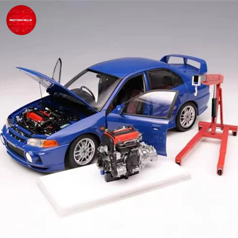 Nowy magazyn Mh 1:18 Mitsubishi Evo 4 Mitsubishi Lancer Evolution Iv Symulacja stopu Miniaturowy odlewany model samochodu Niestandardowe zabawki Prezent