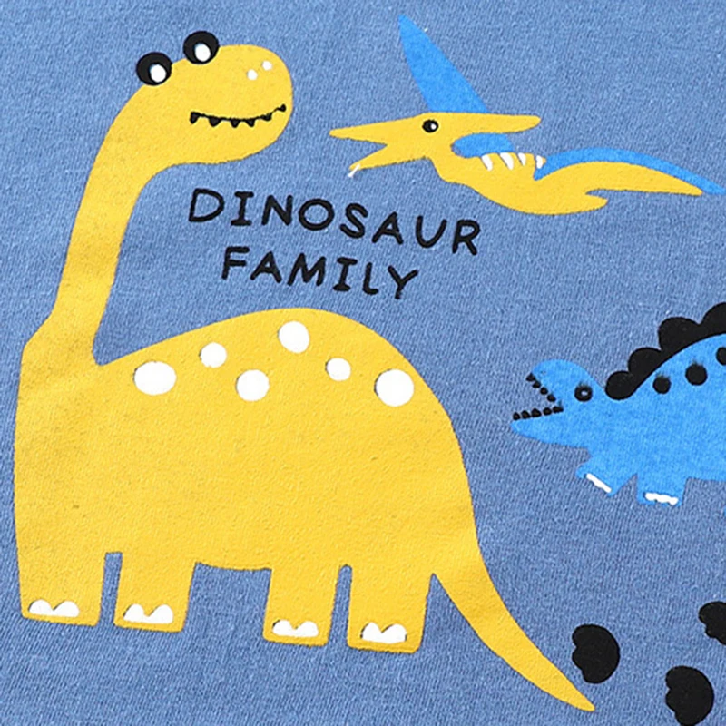 Summer Kids Clothes Set T-Shirt+Shorts Casual Outdoor Cartoon Dinosaurs Print Suit Cotton Soft Breathable Two-Piece Kid Clothing