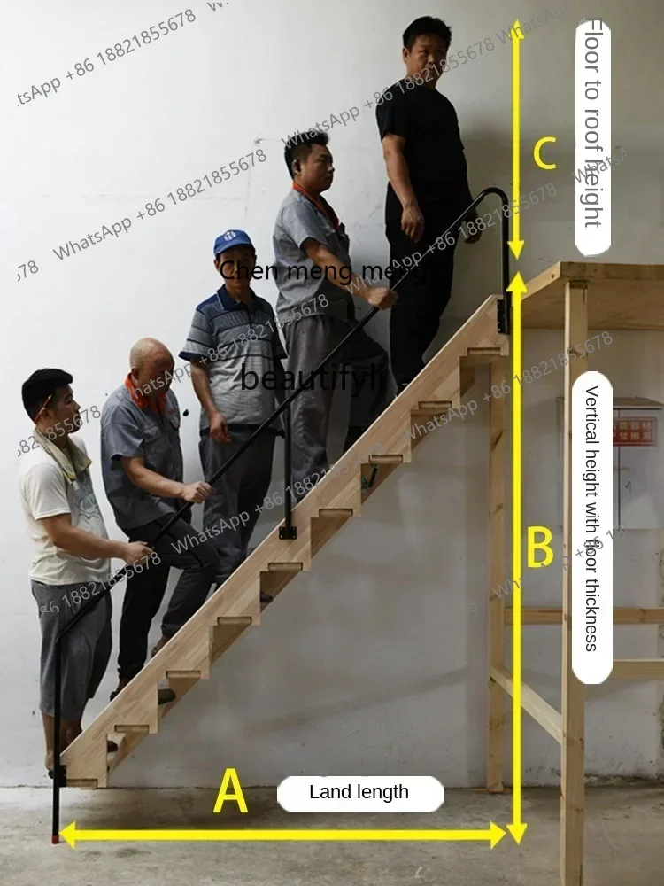 

cn8350 LHY A ZqHousehold Wall-Mounted Folding Stair Storage Ladder, Attic Special Ladder, Invisible Stairs with HandrailSS 8617