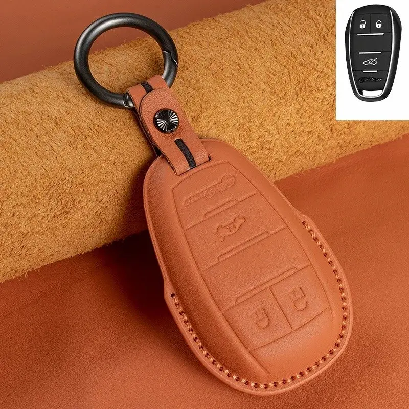 Leather Car Key Cover for Alfa Romeo Junior Stelvio Giulia 2025 Tonale 4C Spider Car Key Holder