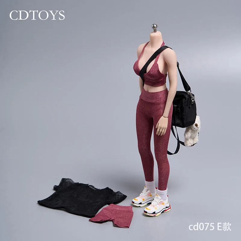 In Stock cdtoys cd075 1/6 Female Yoga Suit Sports Wear Fashion Mesh Smock Clothes Model Fit 12'' Soldier Action Figure Body Doll