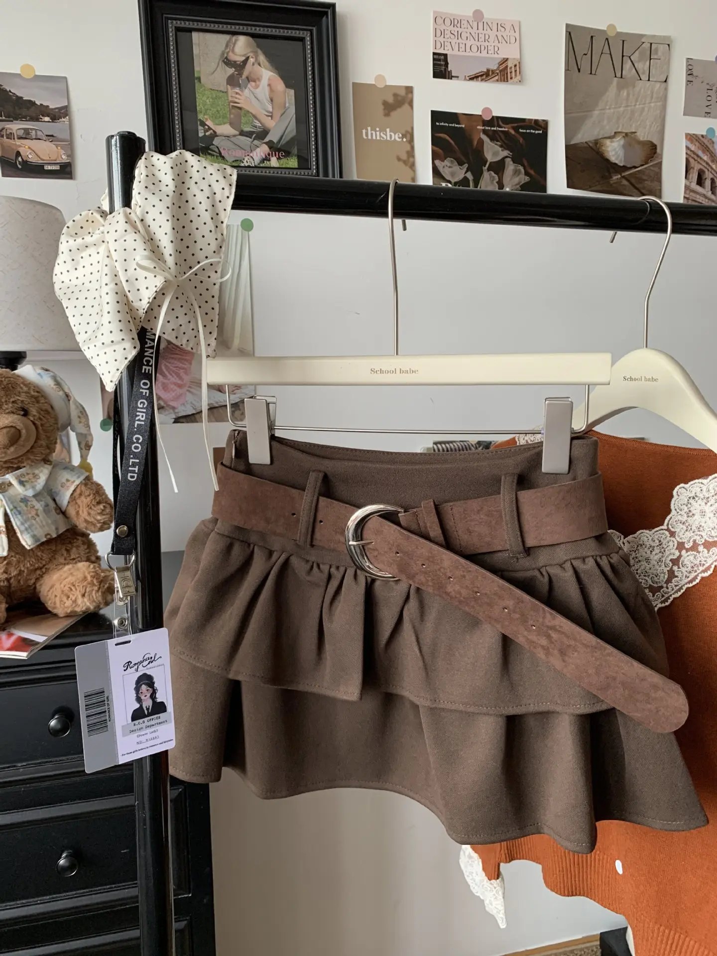 

Шерстяная юбка кофейного цвета для женщин осенью и зимой 2025, дизайн с высокой талией, балетный стиль пикантной девушки, пышная юбка-тортик