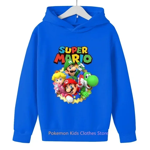 3-12 Years Old Children\'s Super Mario bros Children\'s Clothing Autumn Baby Sweater Print Pokemon Girls Pullover Boys