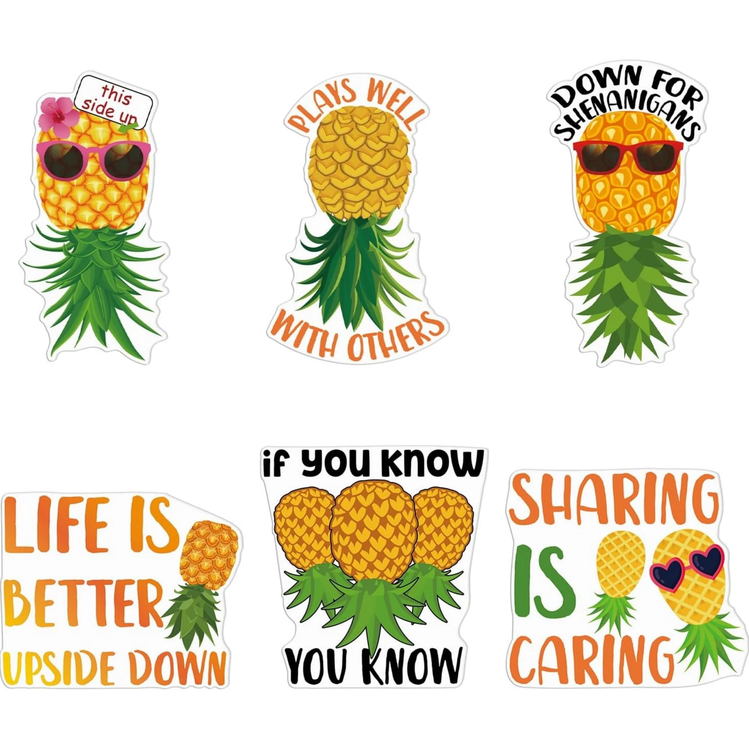 Cruise Door Decorations Magnetic - 6 PCS Upside Down Pineapple Cruise Ship Door Decorations Magnets Swingers Swinging Lifestyle