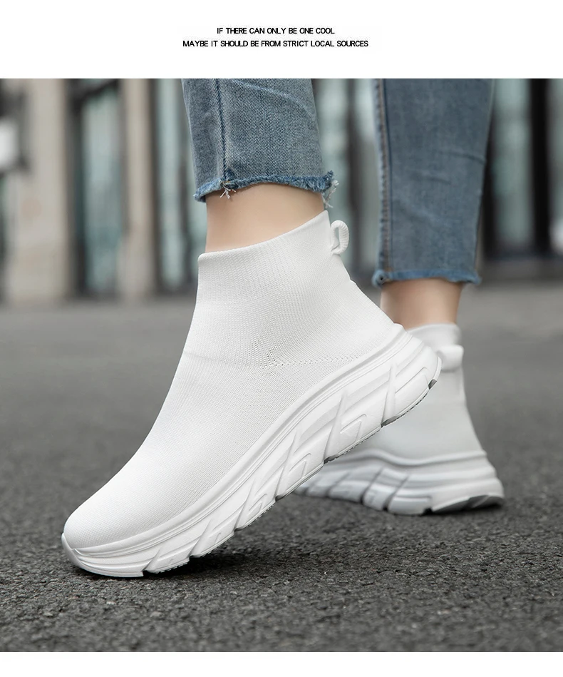 Unisex High-Top Laufschuhe für Männer und Frauen, Bequeme Atmungsaktive Strick-Sneaker, Rutschfeste Outdoor-Schuhe für Damen und Herren – Detail 11