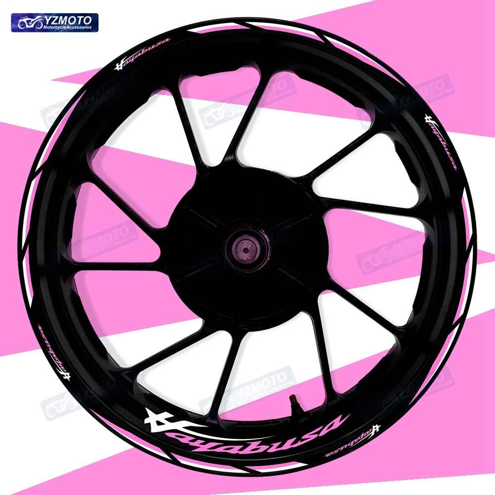 For HAYABUSA GSX 1300 Motorcycle Racing 17 Inch Front Rear Wheel Hub Waterproof Sticker Reflective Rim Decal Decorative Stickers
