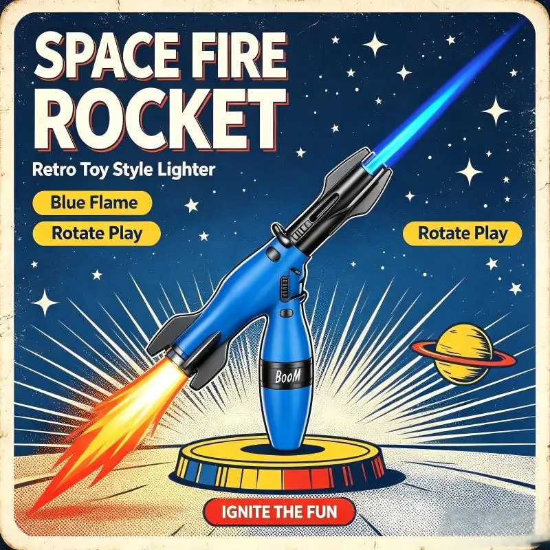 Powerful Windproof Jet Blue‑Flame Igniter, Bowling‑Shape Refillable Butane Metal Turbo Torch Lighter, Multifunctional Accessory