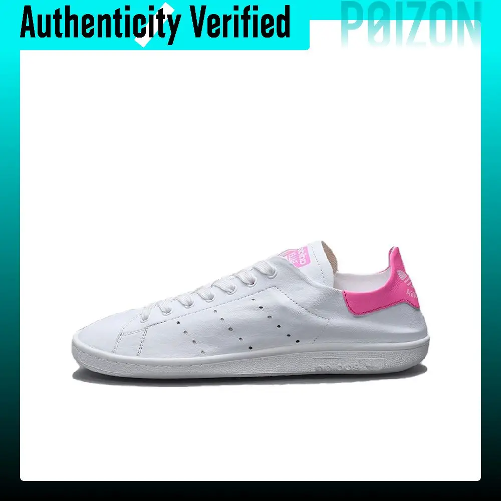 Adidas Originals x Balenciaga Stan Smith Comfortable Slip Resistant Low top Skateboard Shoes Women's White Pink ID7566