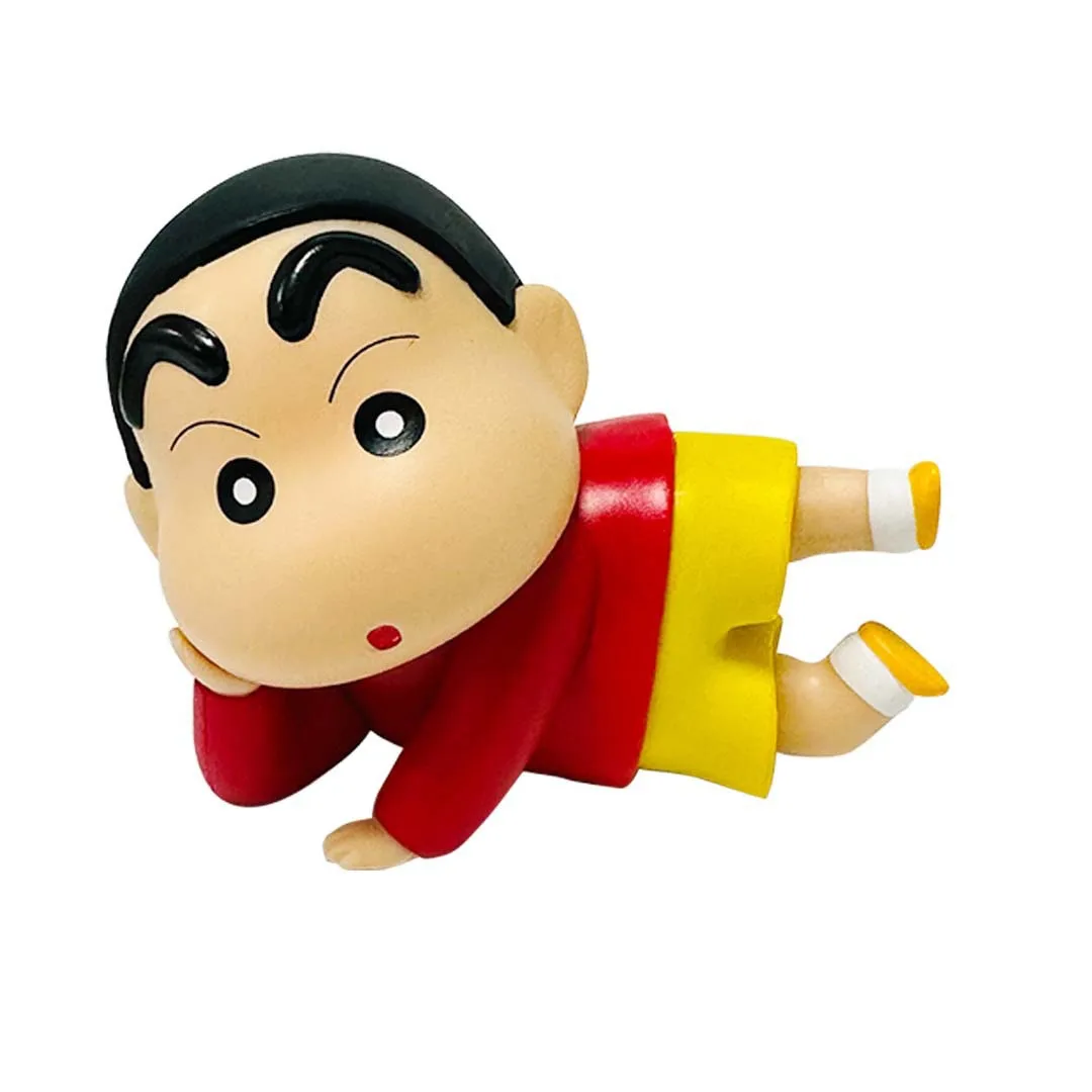 5 teile/satz Anime Crayon Shin-chan Q Version Liegen höre Action Figure PVC Modell Statue Spielzeug puppe Auto ornament dekoration Geschenke