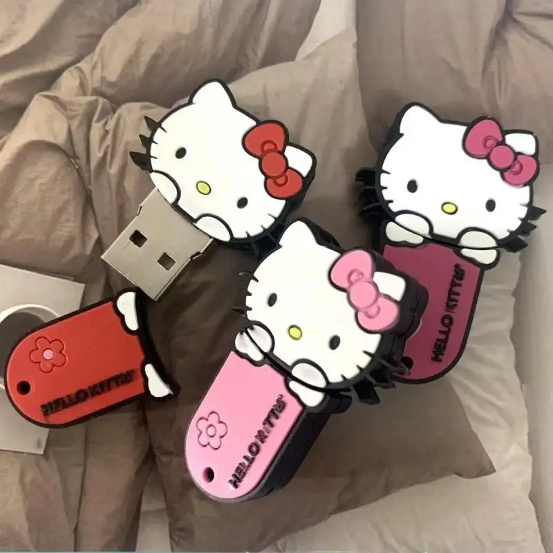 

Hello Kitty Usb Drive 32G/16G/64G/128G Anime Cartoon Sanrio Student Male and Female Mobile Phone Computer Universal Usb Drive