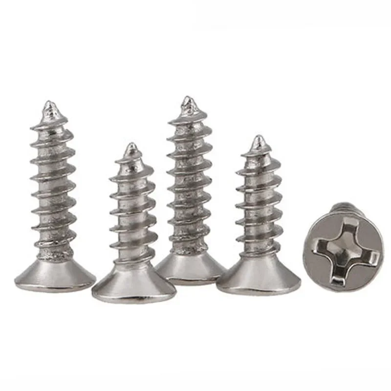 Best1 50pcs M1.7 Phillips screw Countersunk head Self-tapping screws Cross Flats heads bolt Nickel plating 4mm-10mm Length