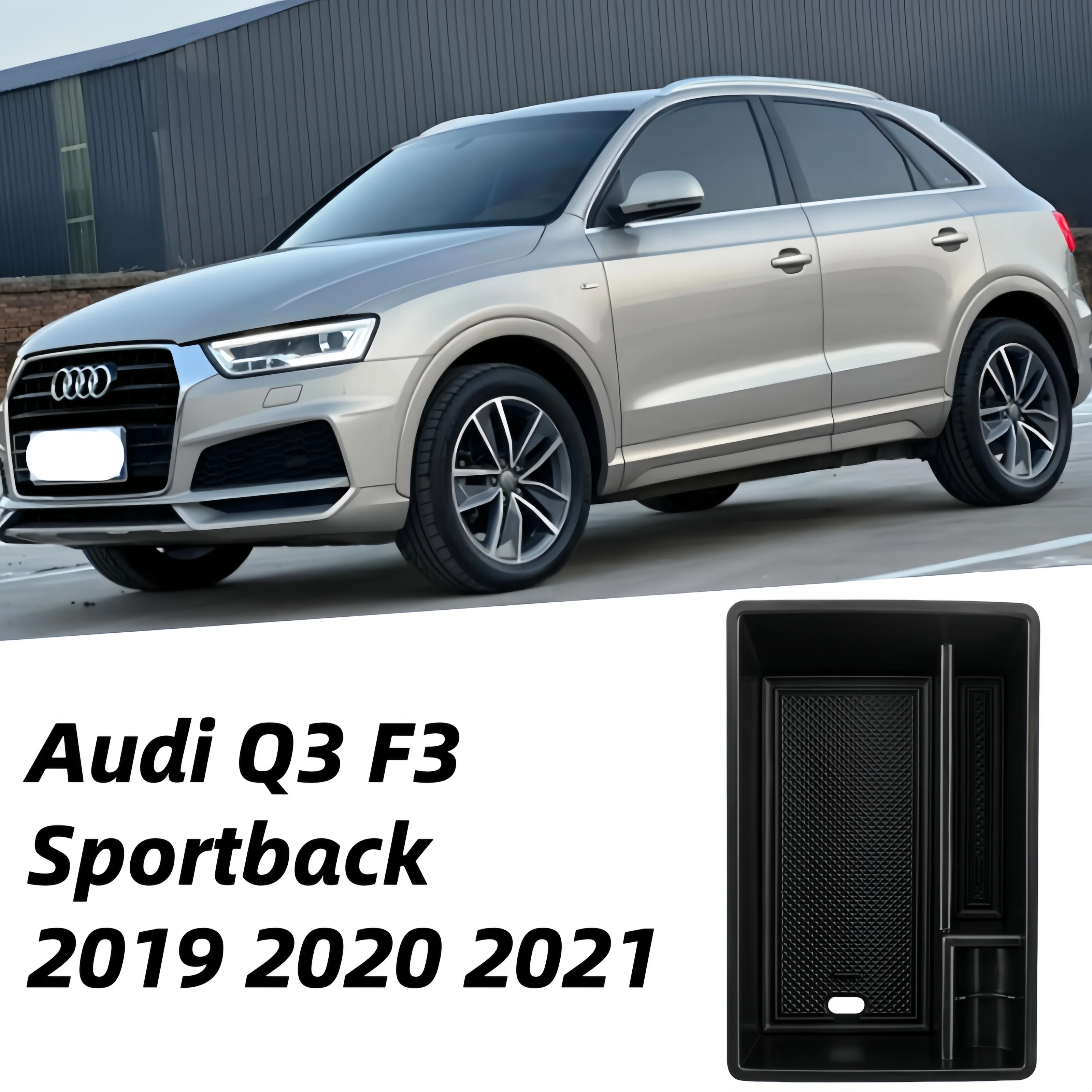 

Car Central Armrest Storage Box Tray Case Holder for Audi Q3 F3 Sportback 2019 2020 2021 Container Organizer Accessories