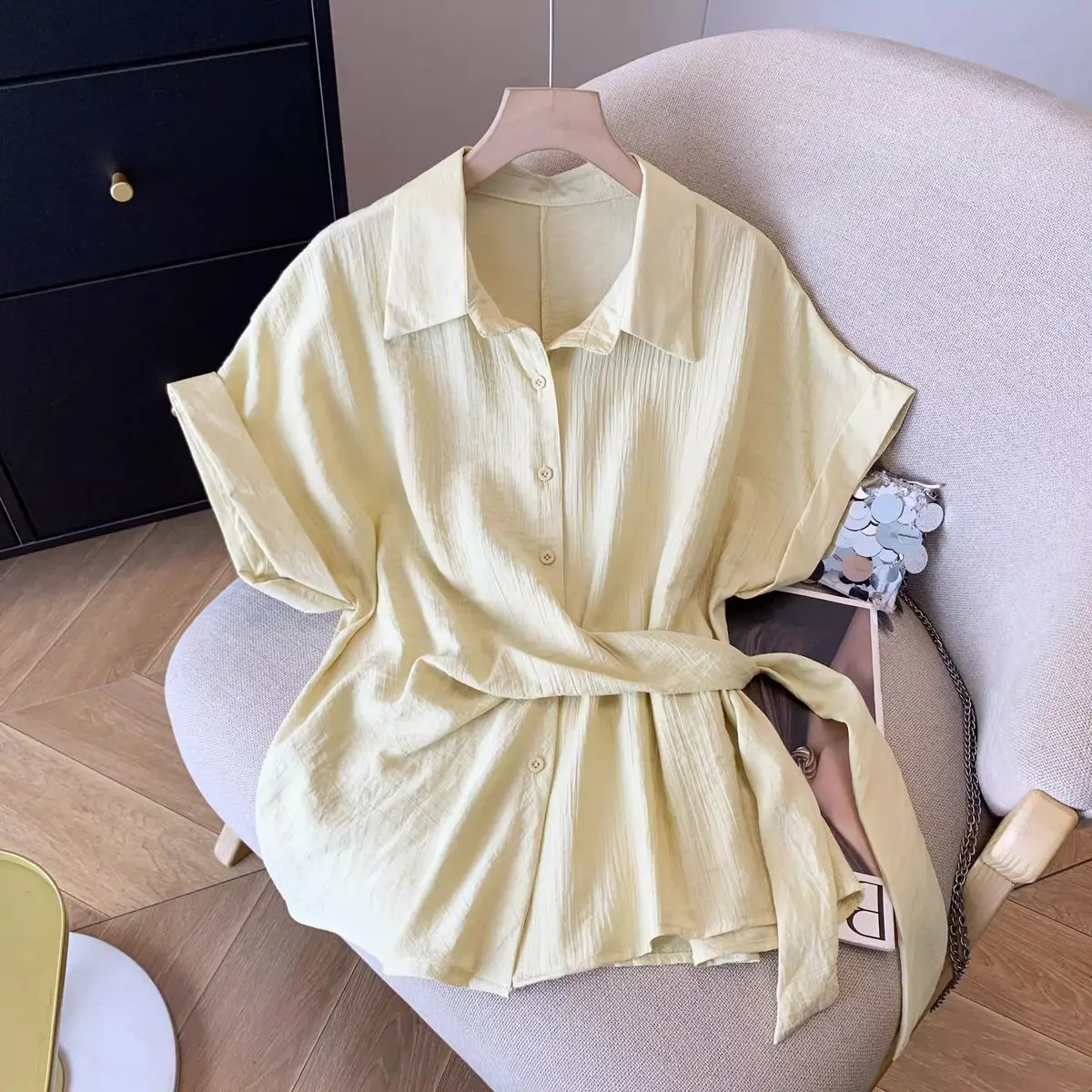 

Женский модный облегающий топ с синим воротником ort Sve Korean Sle Guangzhou Thirteenth Fac Summer Top