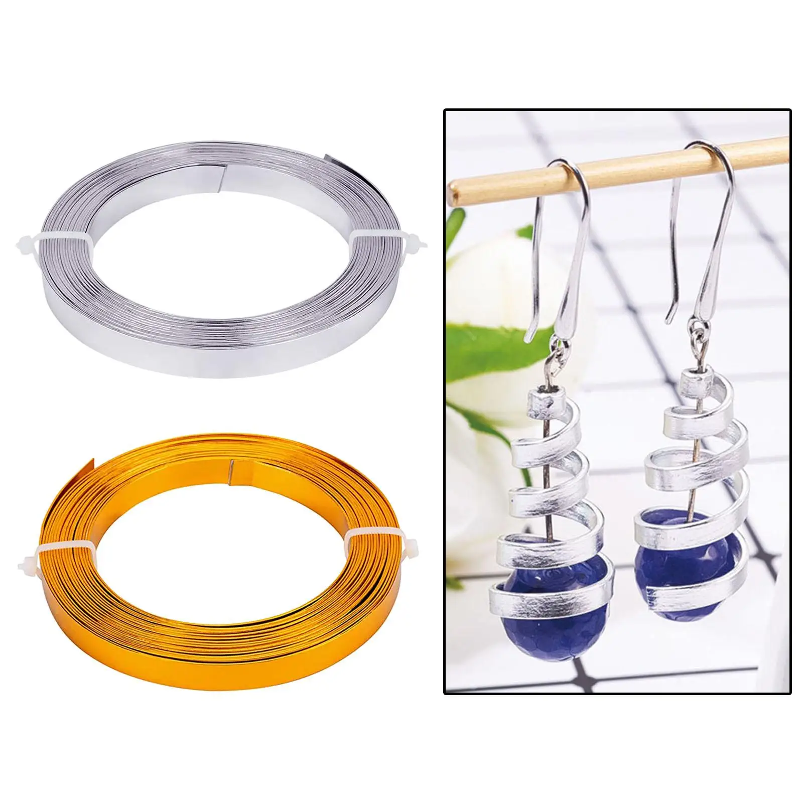 

Алюминиевый плоский провод 18-метрового гибкого простого безеля, серебряная золотая проволока