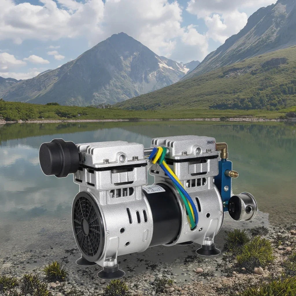 

1 Solar Powered AC Compressor Aerator Pump Fish Pond Farming Piston Pond Aerator Small Noise for Fish Farming Pond