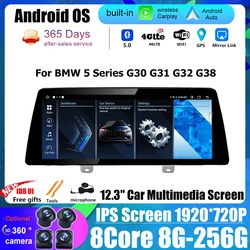 Android 14 ID8 For BMW 5 Series G30 G31 G32 G38 2018-2021 EVO System Car Multimedia DSP GPS Navigation Auto Radio WIFI Carplay