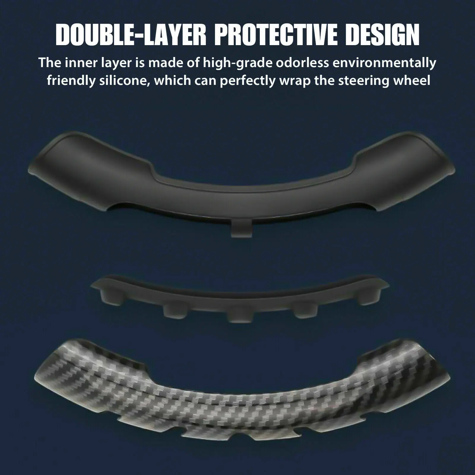 Auto Lenkrad Grip Carbon Faser Auto Anti-skid Lenkrad Abdeckung Schutz Universal Non Slip Auto Rad Fall 2PCS – Detail 4