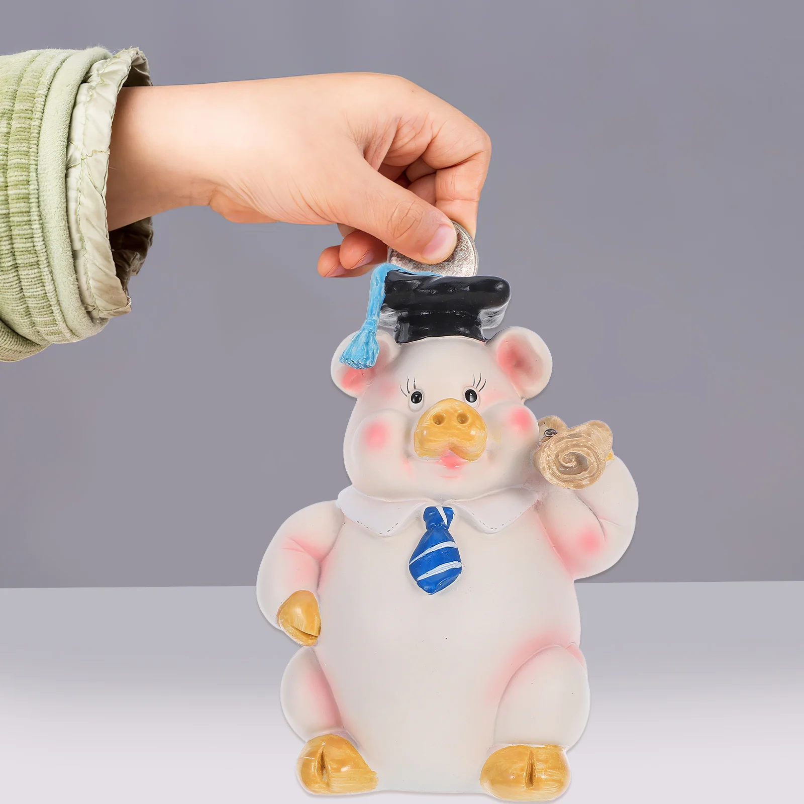 

Cute Pig Resin Coin Bank Pig Shaped Money Box Kids Savings Birthday Party Favors Animal Shaped Desktop Piggy Bank