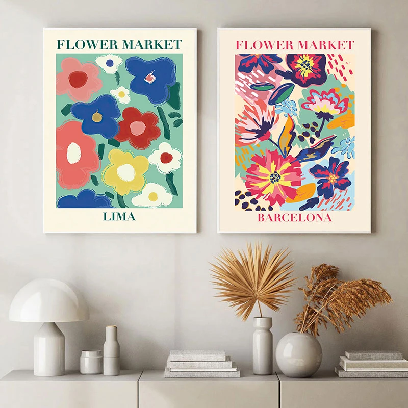 Abstract Matisse Canvas Painting Keith Wall Art Flower Market Nordic Posters and Prints Wall Pictures For Living Room Home Decor