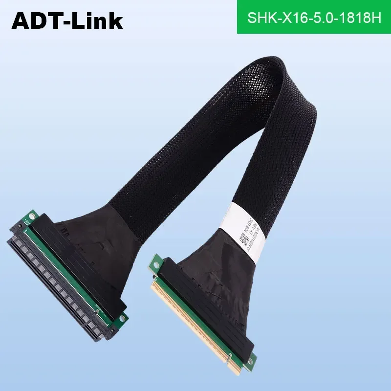 ADT-LINK PCIE X16 5.0 AI Data Center Graphics Card Extension Cable Server Level Full Speed 1.5 meters Without Attenuation