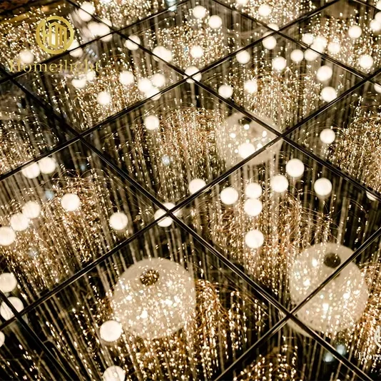 

Golden LED Dance Floor Portable Wedding Mirror Starry Dance Floor Panels