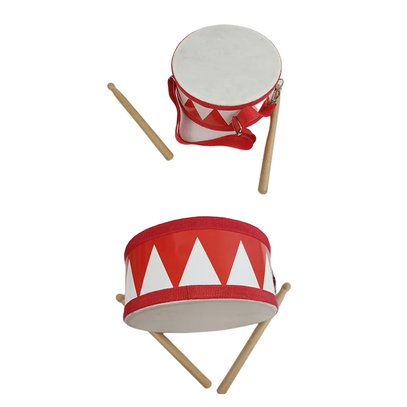 ABJM-Drum Snare Kids Percussion Toys Children Instrument Children Hand Wooden 8Inch Rhythm Sense Instrument Set Durable